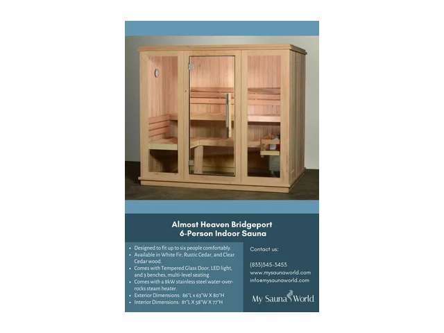 Almost Heaven Saunas Bridgeport 4-Person Indoor Traditional Steam Sauna (6.0 kW 240V)