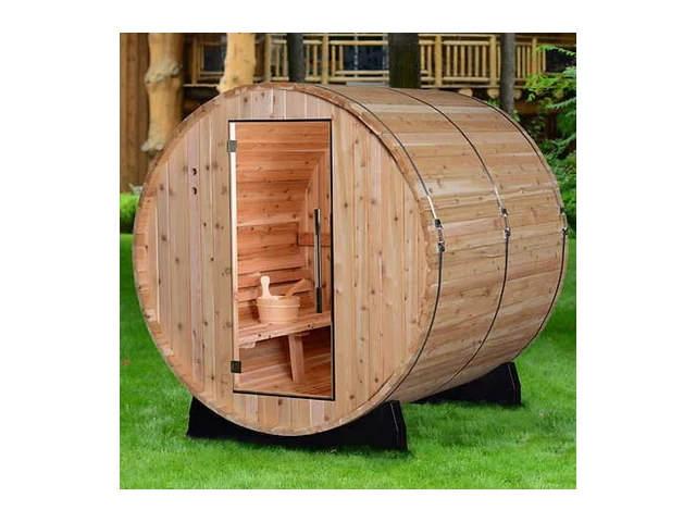 Almost Heaven Saunas Morgan 4-Person Outdoor Barrel Steam Sauna w/ 6.0 kW Harvia Heater